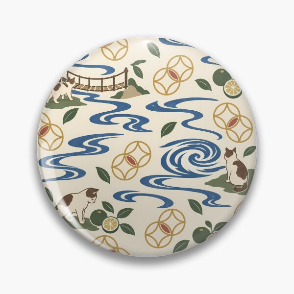 Item preview, Tokushima Cats Japanese Indigo Pattern designed and sold by DAYAMA Japan.