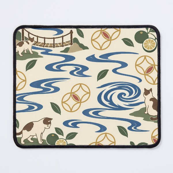 Item preview, Tokushima Cats Japanese Indigo Pattern designed and sold by DAYAMA Japan.