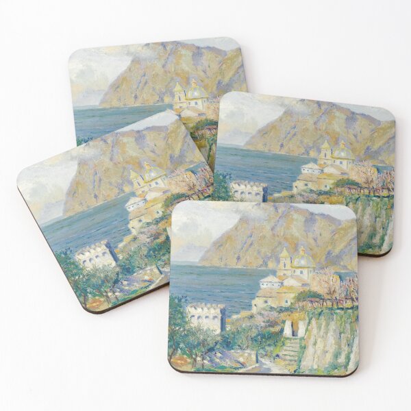 Item preview, Coastal Mountains of Capri, Italy landscape painting by Edward Cucuel designed and sold by Jéanpaul Ferro.