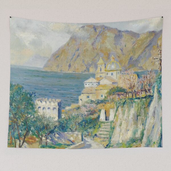 Item preview, Coastal Mountains of Capri, Italy landscape painting by Edward Cucuel designed and sold by Jéanpaul  Ferro.