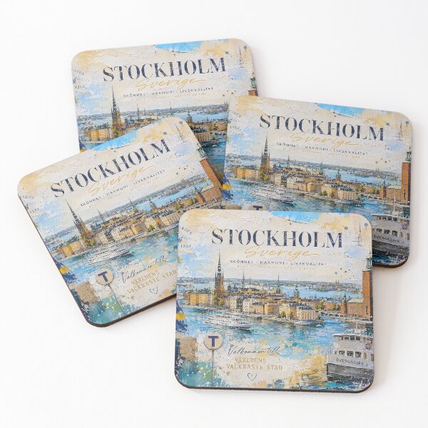 Item preview, Stockholm Postcard painting, Sweden – A Beautiful city in Europe. designed and sold by GalleryKauffeld.
