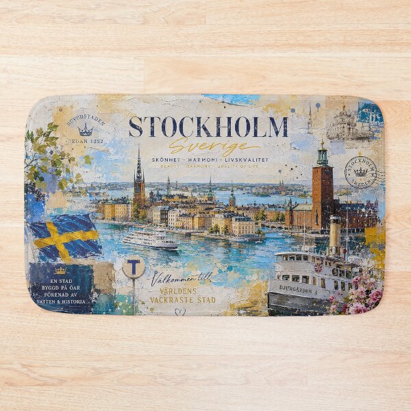 Item preview, Stockholm Postcard painting, Sweden – A Beautiful city in Europe. designed and sold by GalleryKauffeld.