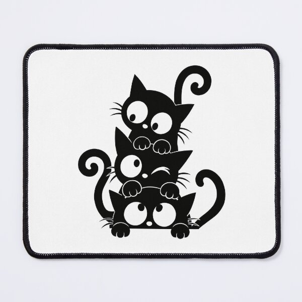 Item preview, Three Stacked Black Cats – Cute Funny Cat Illustration designed and sold by ArtPer-design.