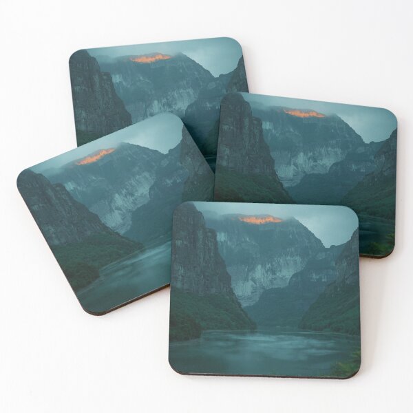 Item preview, The Jade Afterglow | Emerald Mountain Lake Nature Wall Art designed and sold by VeloraNature.