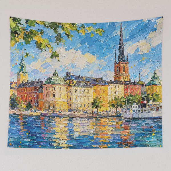 Item preview, A painting of Stockholm, Sweden – A Beautiful city in Europe. designed and sold by GalleryKauffeld.