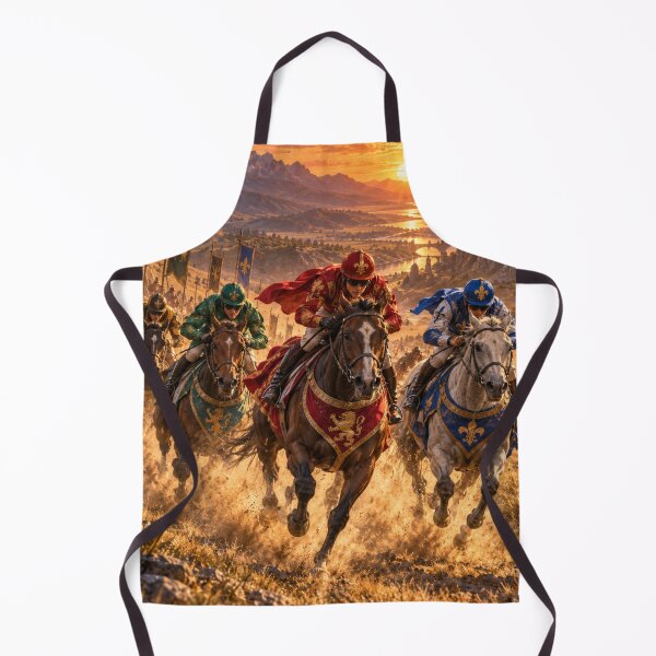 Item preview, Sunset Heralds: Horse Racing Through the Valley designed and sold by ArtAIStudio.