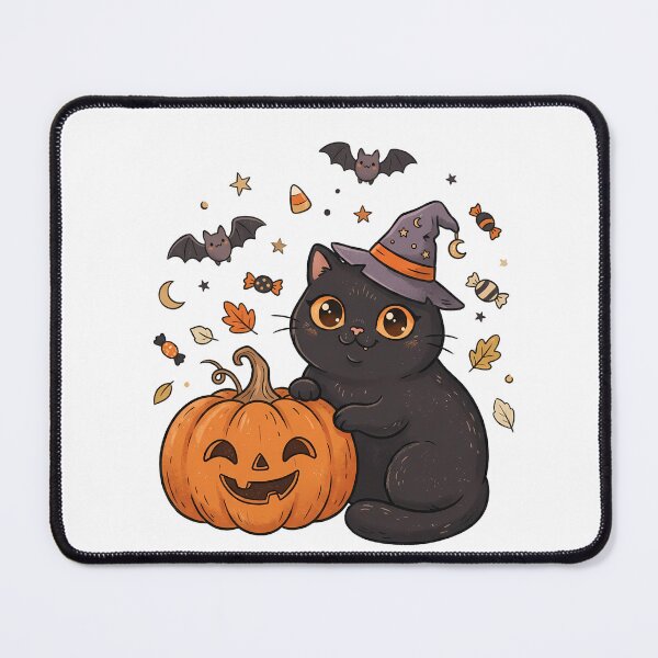 Item preview, Cute Halloween Black Cat & Pumpkin / Cat in Pumpkin / Kawaii Cat designed and sold by VibranPalette.