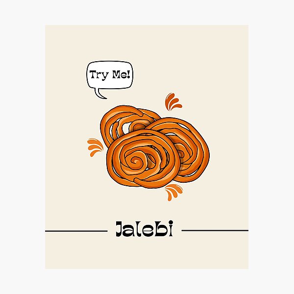 Item preview, Jalebi Try Me Funny Indian Sweet Food Lover Desi Dessert Design designed and sold by PRFashions.