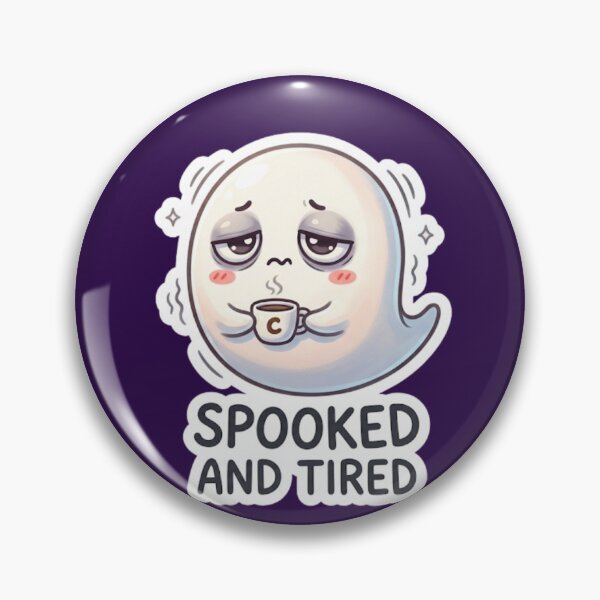 Item preview, Spooked and Tired Cute Halloween Ghost Sticker designed and sold by Cerys-GS.