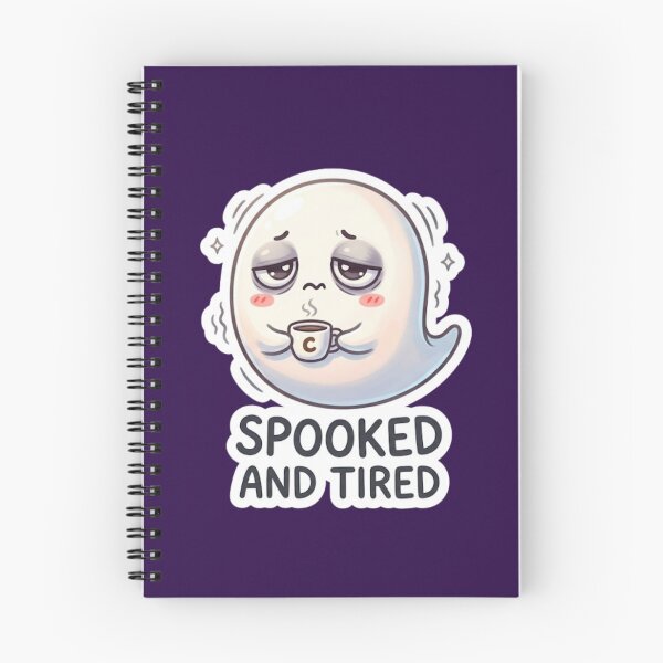 Item preview, Spooked and Tired Cute Halloween Ghost Sticker designed and sold by Cerys-GS.