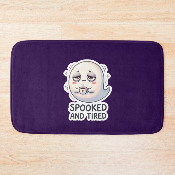 Item preview, Spooked and Tired Cute Halloween Ghost Sticker designed and sold by Cerys-GS.