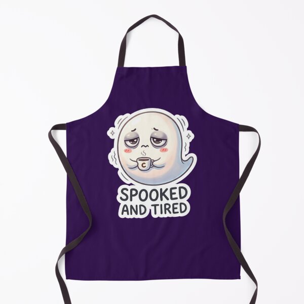 Item preview, Spooked and Tired Cute Halloween Ghost Sticker designed and sold by Cerys-GS.