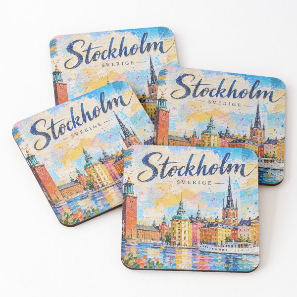 Item preview, Stockholm Postcard painting, Sweden – A Beautiful city in Europe. designed and sold by GalleryKauffeld.
