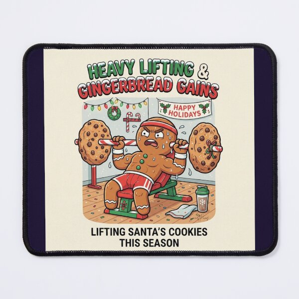 Item preview, Heavy Lifting And Gingerbread Gains Funny Gym Christmas designed and sold by SmartPuns.