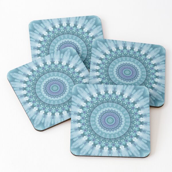 Item preview, Turquoise and Navy Mandala designed and sold by Kelly Dietrich Mandala & Fractal Art.