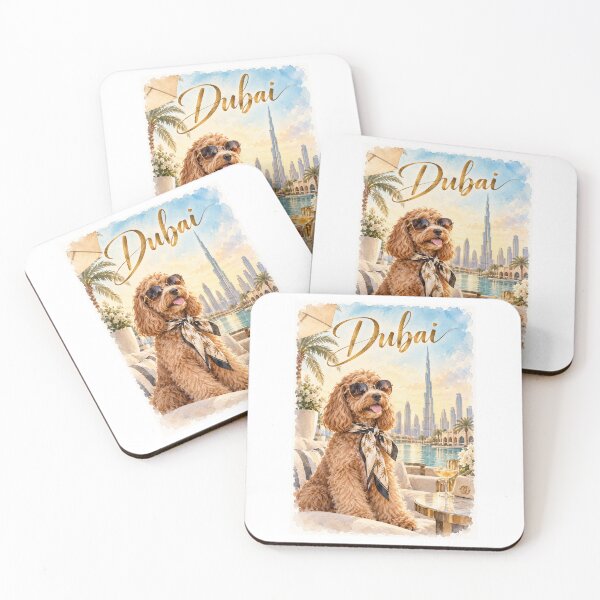 Item preview, Dubai UAE Cockapoo Dog Poster Whimsical Watercolor  designed and sold by TravelMarvel.