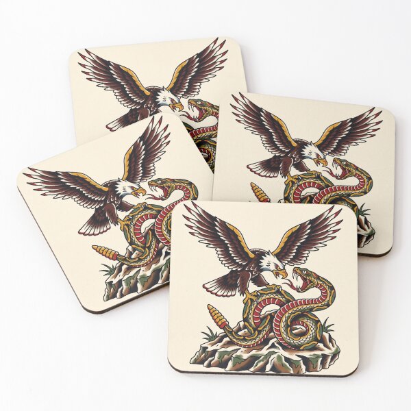 Item preview, Eagle vs Snake American Traditional Tattoo Flash designed and sold by colourhaus.