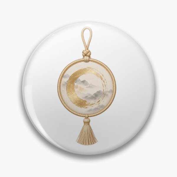 Item preview, Golden Enso Japanese Omamori Style Charm Motif designed and sold by LuminaKage.