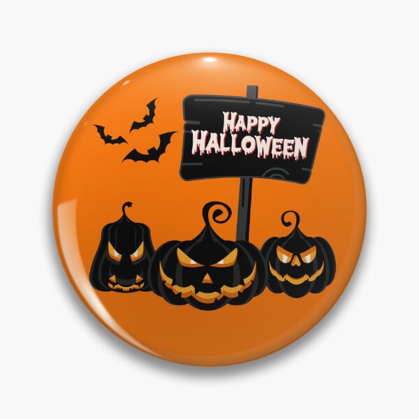 Item preview, Spooky Happy Halloween Sign Black Pumpkins Bats designed and sold by SolutionsArt.