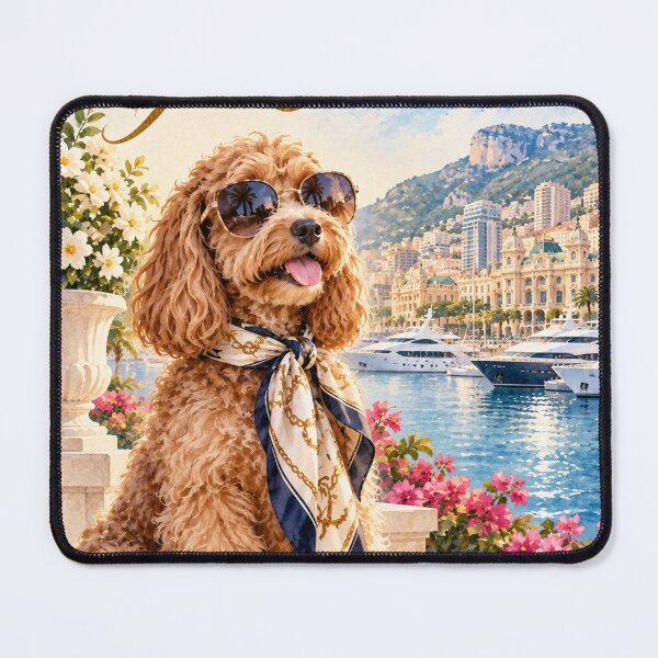 Item preview, Monaco Cockapoo Dog Poster Whimsical Watercolor  designed and sold by TravelMarvel.