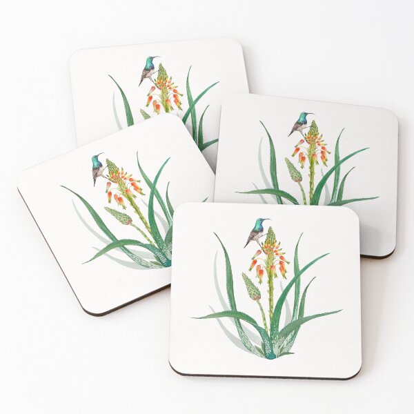 Item preview, Handmade Sunbird and aloe painting designed and sold by Leanne Nowell.