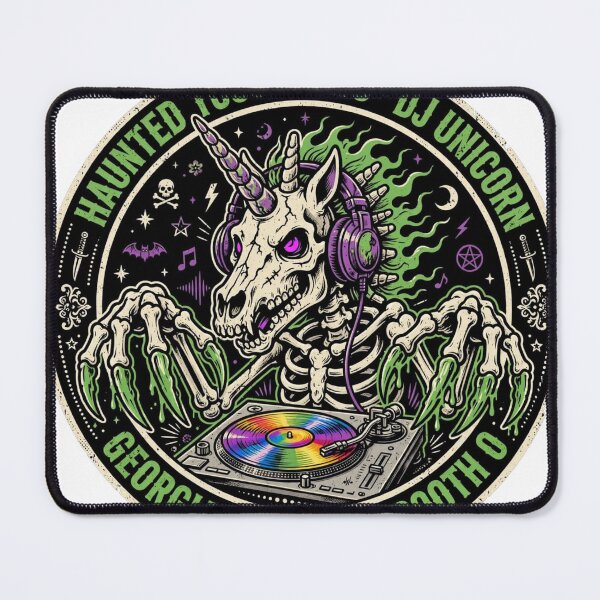 Item preview, Haunted DJ Unicorn Skull Turntable | Dark Cyberpunk Horror Graphic designed and sold by TOCOCLAWS.