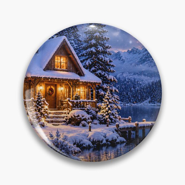 Item preview, Cozy Winter Cabin by Mountain Lake designed and sold by MagicCrystal.