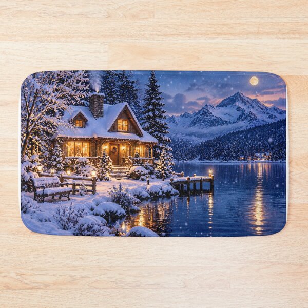 Item preview, Cozy Winter Cabin by Mountain Lake designed and sold by MagicCrystal.