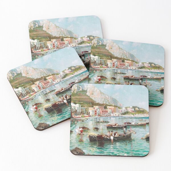 Item preview, Coastal Capri, Marina Grande seascape painting by Attilio Pratella  designed and sold by Jéanpaul  Ferro.