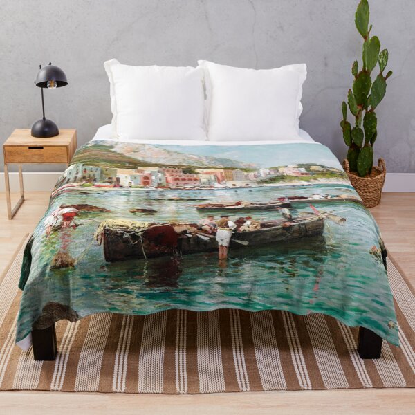 Item preview, Coastal Capri, Marina Grande seascape painting by Attilio Pratella  designed and sold by Jéanpaul  Ferro.
