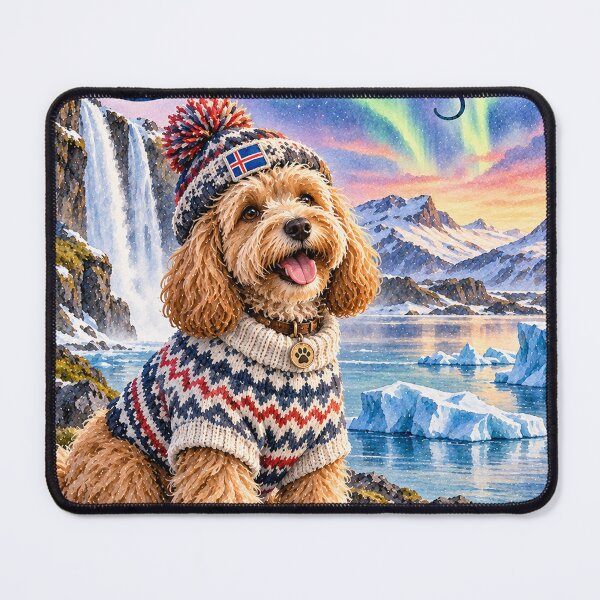Item preview, Iceland Cockapoo Dog Poster Whimsical Watercolor  designed and sold by TravelMarvel.