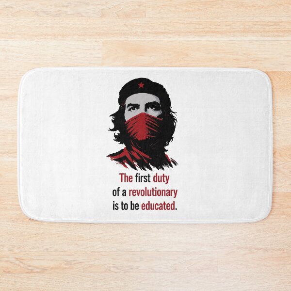 Item preview, Che Guevara portrait featuring the inspiring quote "The first duty of a revolutionary is to be educated" designed and sold by Designart68.