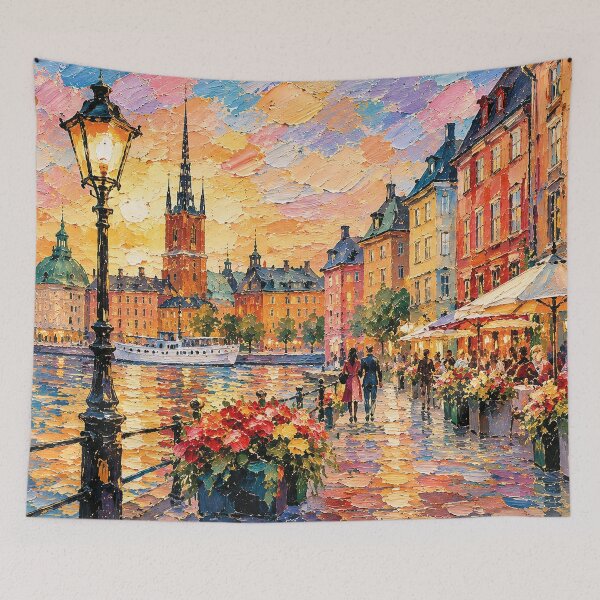Item preview, A painting of Stockholm, Sweden – A Beautiful city in Europe. designed and sold by GalleryKauffeld.