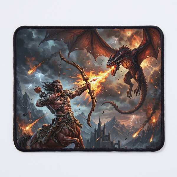 Item preview, Centaur vs Dragon - Epic Fantasy Battle Art designed and sold by Lucid Dream Pixel.