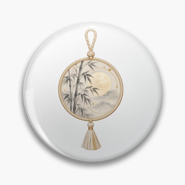 Item preview, Moon Bamboo Japanese Omamori Style Charm Motif designed and sold by LuminaKage.