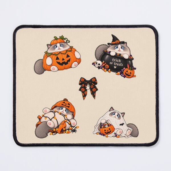 Item preview, Ragdoll Cat Halloween Pack – Funny Pumpkin, Ghost & Witch designed and sold by SnugbugStudios.