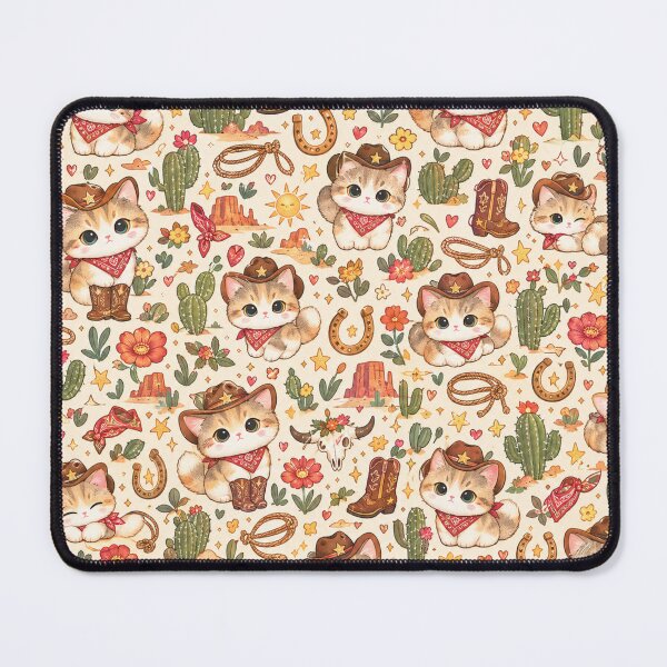 Item preview, Cute Cowboy Cats Western Pattern designed and sold by Iampoji.