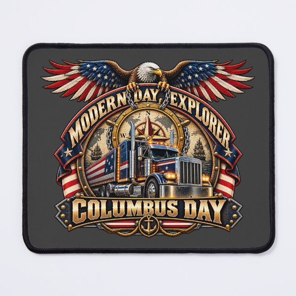 Item preview, Modern Day Explorer | Columbus Day | American Eagle Semi Truck Art designed and sold by NomadForge.