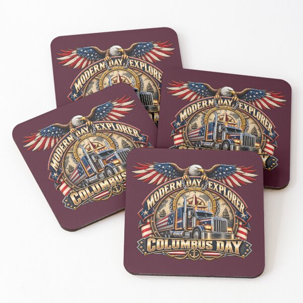 Item preview, Modern Day Explorer | Columbus Day | American Eagle Semi Truck Art designed and sold by NomadForge.