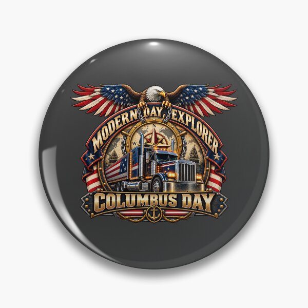 Item preview, Modern Day Explorer | Columbus Day | American Eagle Semi Truck Art designed and sold by NomadForge.