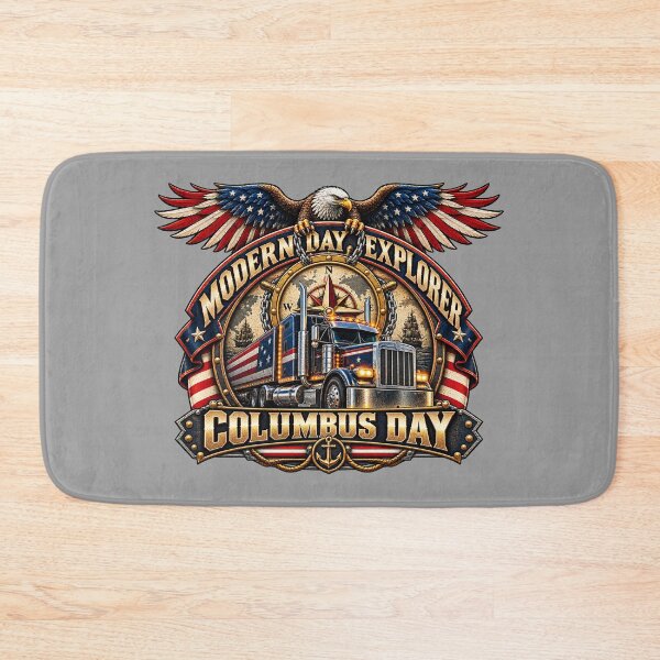 Item preview, Modern Day Explorer | Columbus Day | American Eagle Semi Truck Art designed and sold by NomadForge.