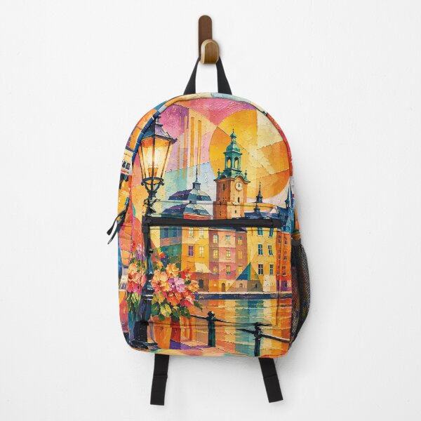 Item preview, A cubist painting of Stockholm, Sweden – A Beautiful city in Europe. designed and sold by GalleryKauffeld.