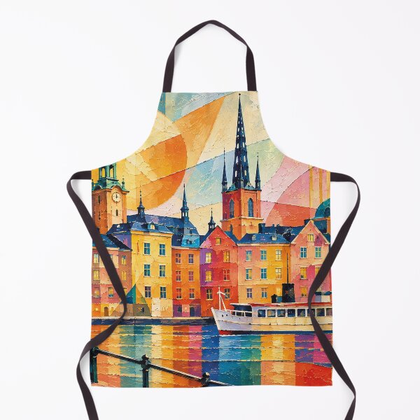 Item preview, A cubist painting of Stockholm, Sweden – A Beautiful city in Europe. designed and sold by GalleryKauffeld.