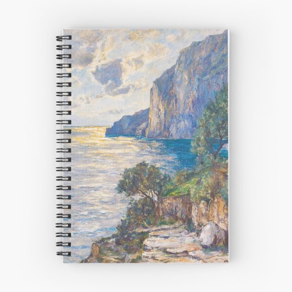 Item preview, Sunset, coast of the Isle of Capri, Italy landscape painting by Albert Wenk designed and sold by Jéanpaul  Ferro.