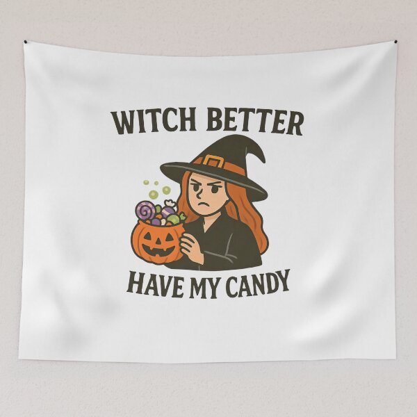 Item preview, Sassy Witch with Pumpkin Candy Bucket Halloween Design designed and sold by PrintCreations9.
