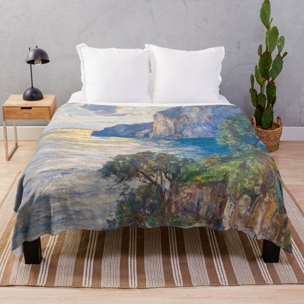 Item preview, Sunset, coast of the Isle of Capri, Italy landscape painting by Albert Wenk designed and sold by Jéanpaul  Ferro.