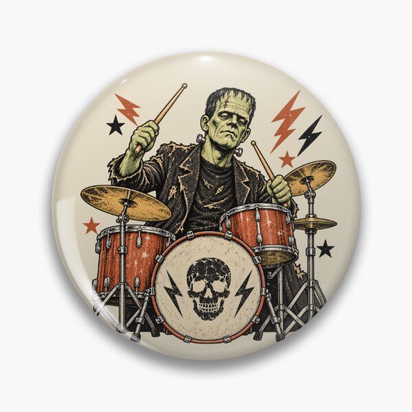 Item preview, Frankenstein Drummer: Musical Halloween Mascot designed and sold by Festive Bug.