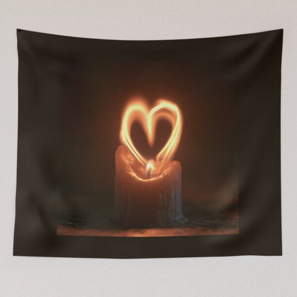 Item preview, Heart Shaped Flame Candle – Eternal Love, Romance & Passion designed and sold by WordPlayStudio.