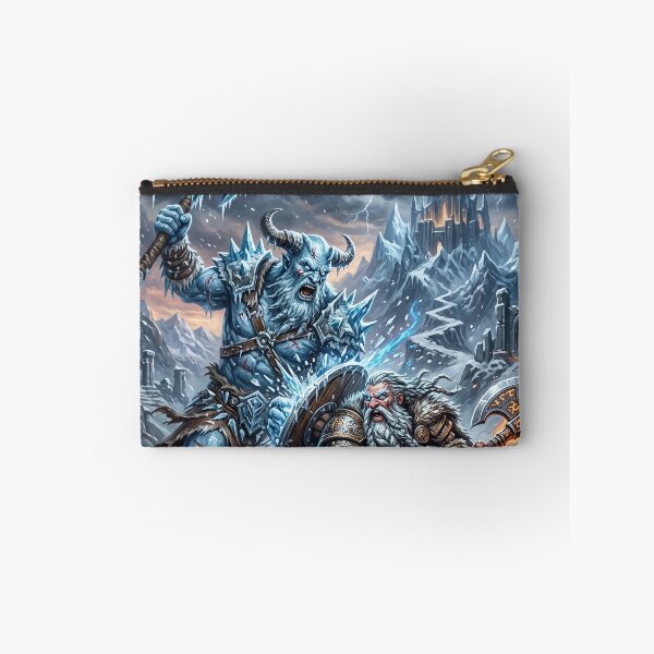 Item preview, Dwarf vs Frost Giant - Fantasy Battle Art designed and sold by Lucid Dream Pixel.