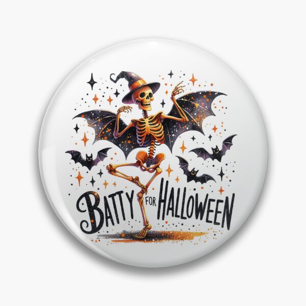 Item preview, Batty For Halloween Skeleton Witch Dancing Spooky Holiday designed and sold by Polaris Bear.